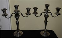 Pair  Gorham Convertible  3 arm candelabras