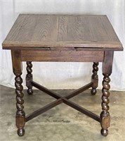 Wooden Table w/ Barley Twist Legs & Extension