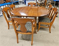 Maple Double Drop Leaf Dining Room Table 6 Chairs