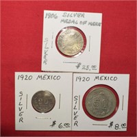 (2) Silver 10 Centavos/5 Centavos & 1906 Silver