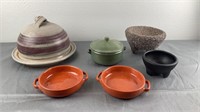 Pottery Tortilla Warmer and Guacamole Bowls