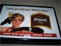 Good Old Potosi Beer Framed Poster (Redhead Lady)