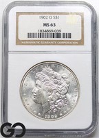 1902-O Morgan Silver Dollar, NGC MS63 Guide: 100