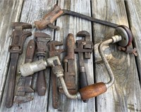 Antique Wrenches, Saw & Brace