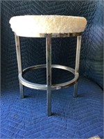 Retro Vanity Stool Metal Base Upholstery Seat