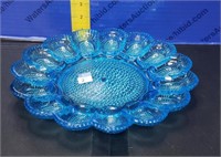 Blue Glass Egg Plate