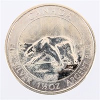 Coin Canada 1 1/2 OZ .999 Fine Sil. $8 Polar Bear