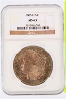 Coin 1885-O Morgan Silver Dollar NGC MS63