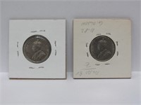 1924, 1928 Canadian 5 Cent Coins