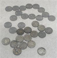 (15) Buffalo nickels and 16 Nickels