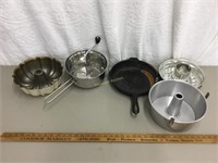 Misc. Baking and cooking utensils cast iron pan,