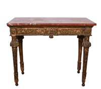 Italian Gilt & Painted Wood Console Table, 18th C
