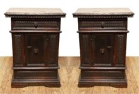 Continental Carved Wood Cabinets Antique Pr