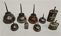 (9) Antique Singer Sewing Machine Oil Cans