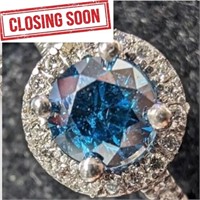 $10305  Diamond(0.92Ct, I2, Blue) Diamond(0.5Ct, I