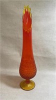 Large vtg Amberina Viking Glass Vintage Art G