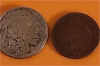 1887 Indian Penny, 1935 Indian Nickel