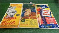 3X VINTAGE MOVIE POSTERS - CAGE OF EVIE, A KISS