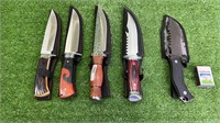 5X ASSORTED ANTIQUE STYLE HUNTING KNIVES