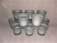 12 Frosted Candle Holders
