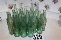 Collection Vintage Green Glass Coca Cola Bottles