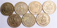 Coin 5 Mexican Silver Peso's 1919-1927