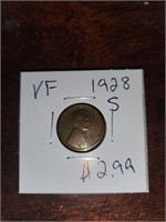 VF 1928 S wheat penny