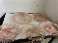 Pink Depression Glass Lot of 5
