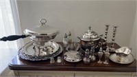 Lot of silver-plated serving pieces