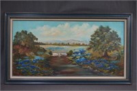 Oil Painting on Canvas Texas Bluebonnets Landscape