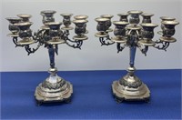 Vintage Silver Plate 8 Arm , 9 Candleholders
