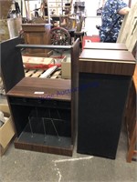 RECORD PLAYER STAND W/ FLOOR SPEAKERS