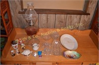 Oil Lamp, S&P Shakers, Pitchers, Platters,