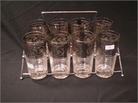 Eight crystal 5 1/2" tumblers marked Starlyte