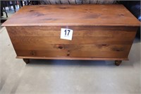 Footed Wooden Chest (Hinge Needs Repair)