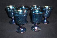 Set of 7 Grapes & Leaves Iridescent Wine Glasses