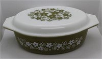 Pyrex Crazy Daisy covered oval bowl