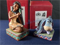 Jim Shore Eeyore and Pocahontas figurines