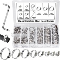 91pc Stainless Steel Hose Clamps Kit