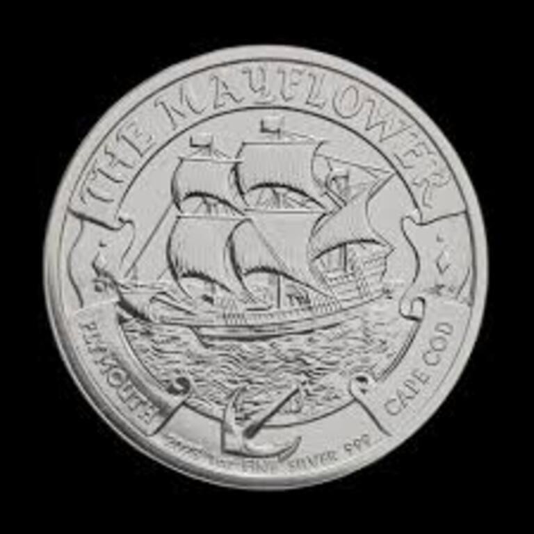 1 OZ SILVER ROYAL MINT MAYFLOWER