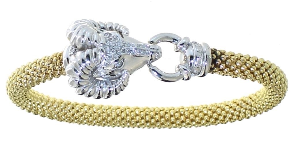 Quality Ram Head Diamond Cuff Bracelet