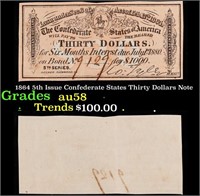 1864 5th Issue Confederate States Thirty Dollars N
