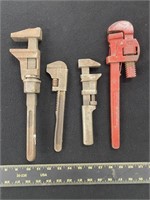 Group of Vintage USA Made Pipe Wrenches