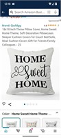18x18 Inch Throw Pillow Cover, Home Sweet Home