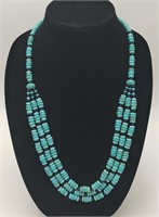 Fine Quality 3-Strand Turquoise & Onyx Necklace