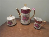 hand painted teapot cream and sugar japan