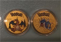 Pokemon Charizard & Gyrados medallions