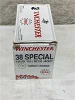 100 Rounds Winchester 38 Special 130GR FMJ