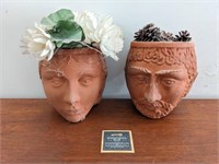 Vintage Rookes Pottery Terracotta Hanging Planters