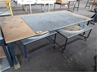 Timber Top Workbench & 2 Set Down Benches